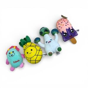 ToyWorks Plush Toy Lot – 4 Piece Fun Food & Character Plush Set